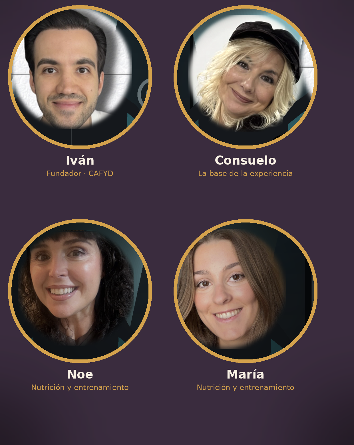 Equipo DelaordenFit: Noe, Consuelo, Iván, María